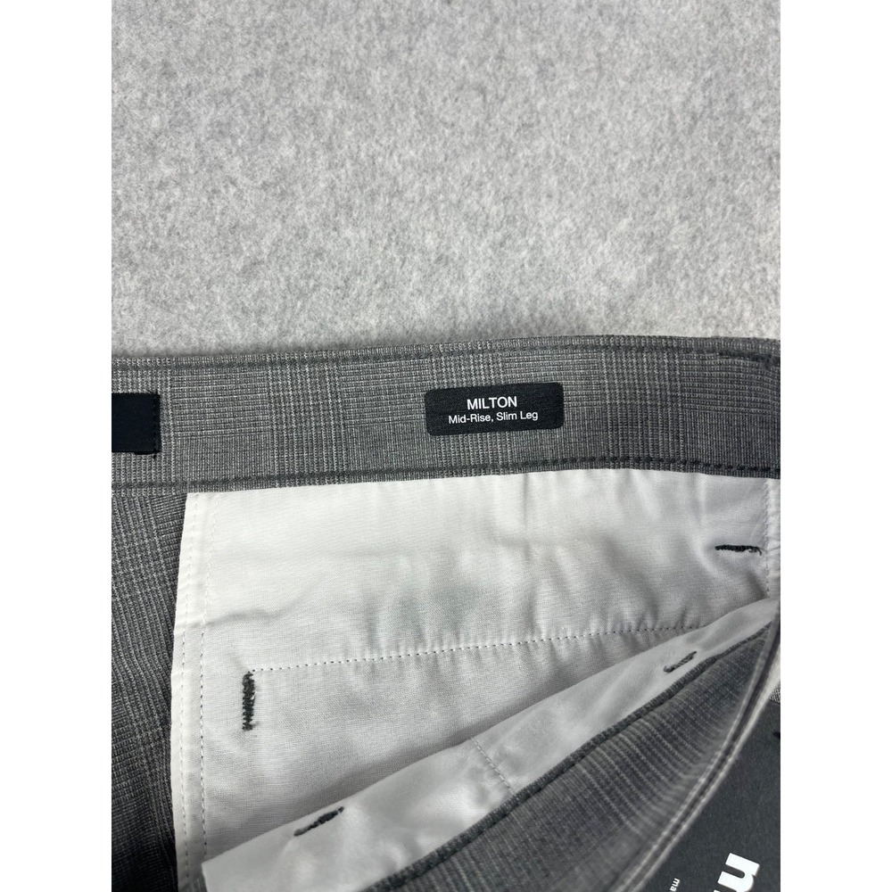 Mavi Milton Pants Mens 35x34 Grey Checked Mid Rise Slim Fit Straight Stretch - Picture 6 of 13